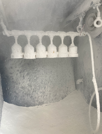 Inside the machine after testing